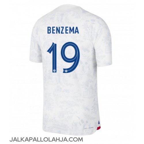 Ranska Karim Benzema #19 Kopio Vieras Pelipaita MM-kisat 2022 Lyhyet Hihat